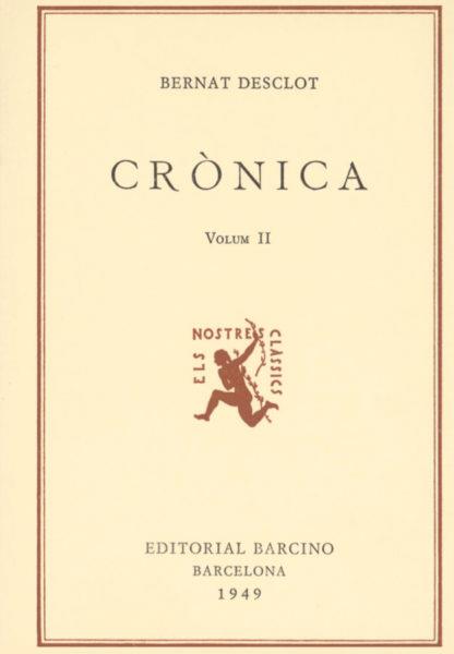 CRÒNICA BERNAT DESCLOT II | 9788472260771 | DESCLOT, BERNAT