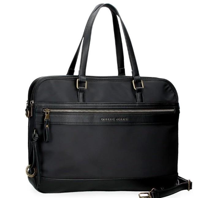 BOLSO PORTA ORDINADOR PEPE JEANS MORGAN NEGRA | 8435692749265